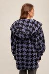 Houndstooth Oversize Teddy Bear Jacket