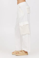 Vintage Havana Jersey Knit With Open Crochet Cargo Pants