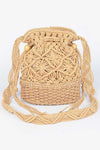 Handmade Faux Straw Cotton Bucket Bag
