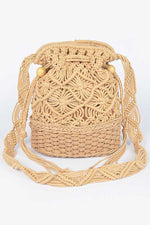 Handmade Faux Straw Cotton Bucket Bag