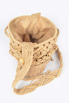 Handmade Faux Straw Cotton Bucket Bag