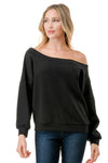 Ariella Off the Shoulder Top in Scuba - Black