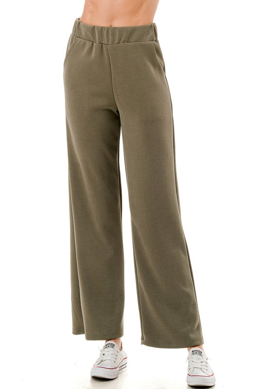 Ariella Straight Leg Pant w/Pockets - Olive