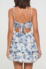 Floral Layered Tie Back Skater Dress