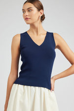 Sleeveless V-Neck Sweater Top