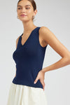 Sleeveless V-Neck Sweater Top