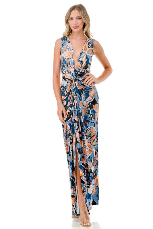 Ariella Twist Front Tank Maxi Dress