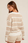 Round Neck Textured Pullover Sweater