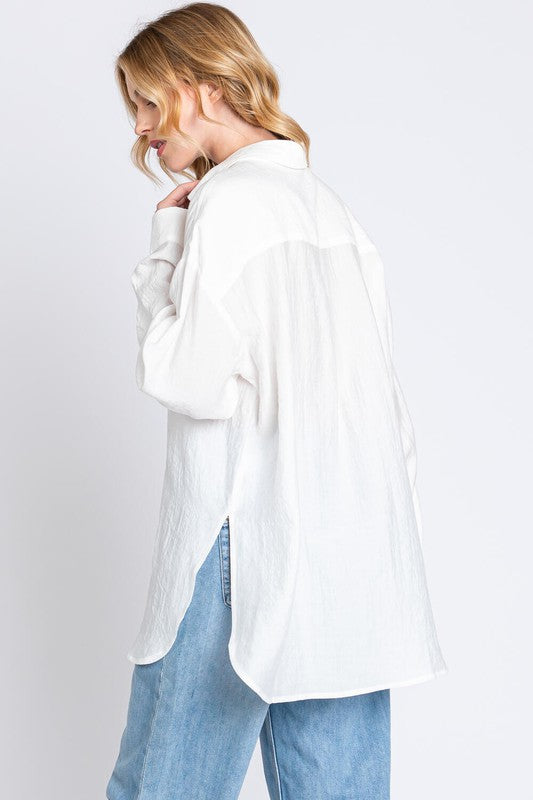 Oversized Button Up Long Sleeve Shirt