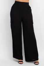 High Rise Elastic Cargo Pants