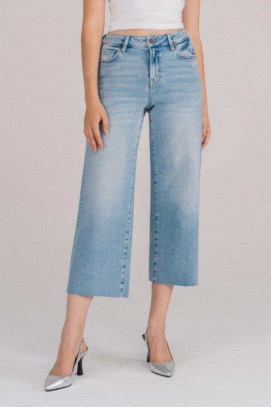 25" Inseam Nori Crop Wide Leg Jeans