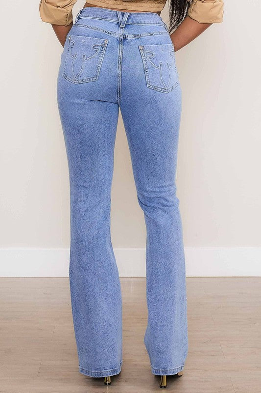 Western Embo Bootcut Jeans