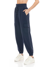 Ariella Drawstring Cargo Jogger - Navy