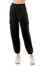 Ariella Drawstring Cargo Jogger - Black