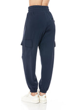 Ariella Drawstring Cargo Jogger - Navy