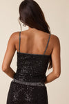 Sequin & Stripe Collared Cami Top
