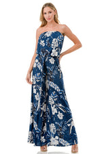 Ariella Printed Wide Leg Jumpsuit w/ Belt