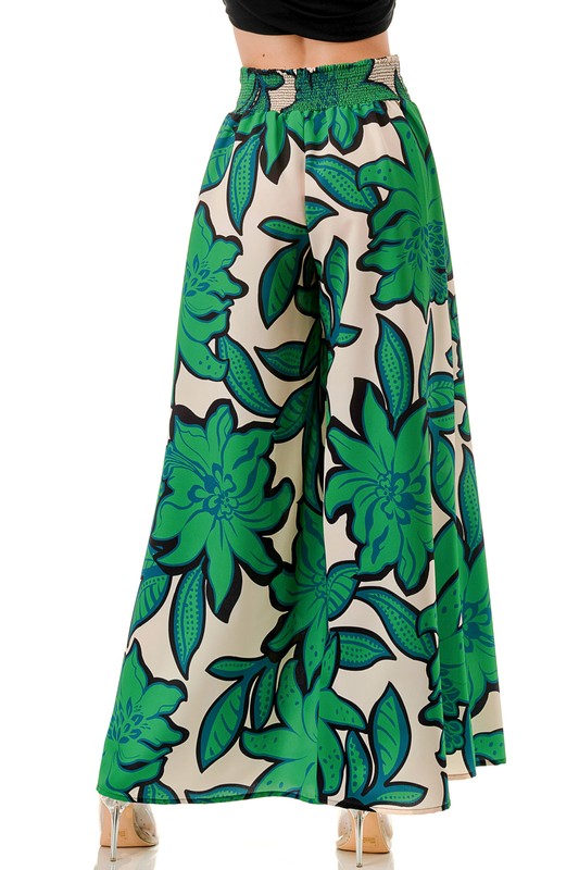 Ariella Printed Palazzo Pants - Green