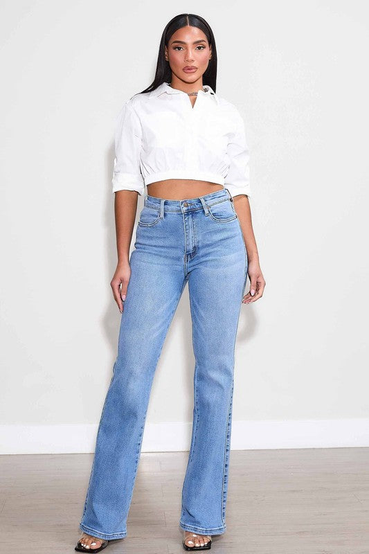 Mid Rise Western Bootcut Jeans