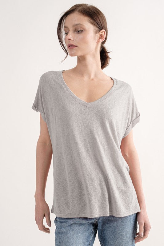 Hacci Slub Drop Shoulder Top