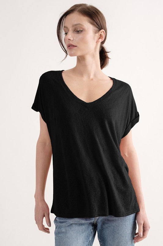 Hacci Slub Drop Shoulder Top