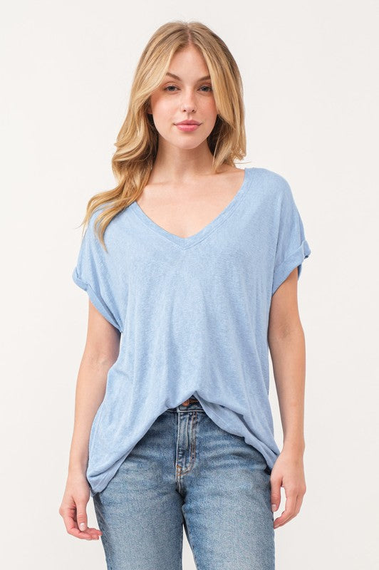 Hacci Slub Drop Shoulder Top