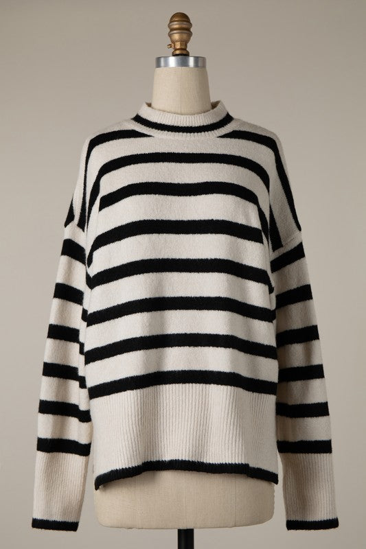 Striped Tunic Pullover Sweater