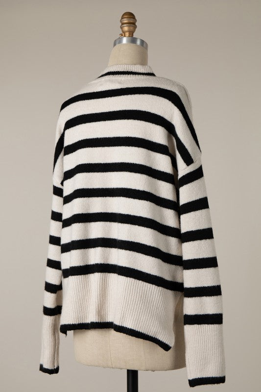 Striped Tunic Pullover Sweater