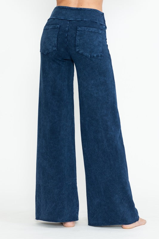 Mineral Washed Washed Wide Leg Pants
