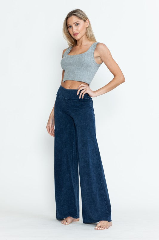 Mineral Washed Washed Wide Leg Pants