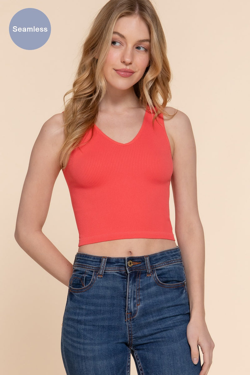 Reversible Seamless Rib Crop Top