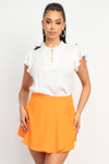 Mock Neck Lace Tie Top