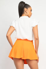 Mock Neck Lace Tie Top