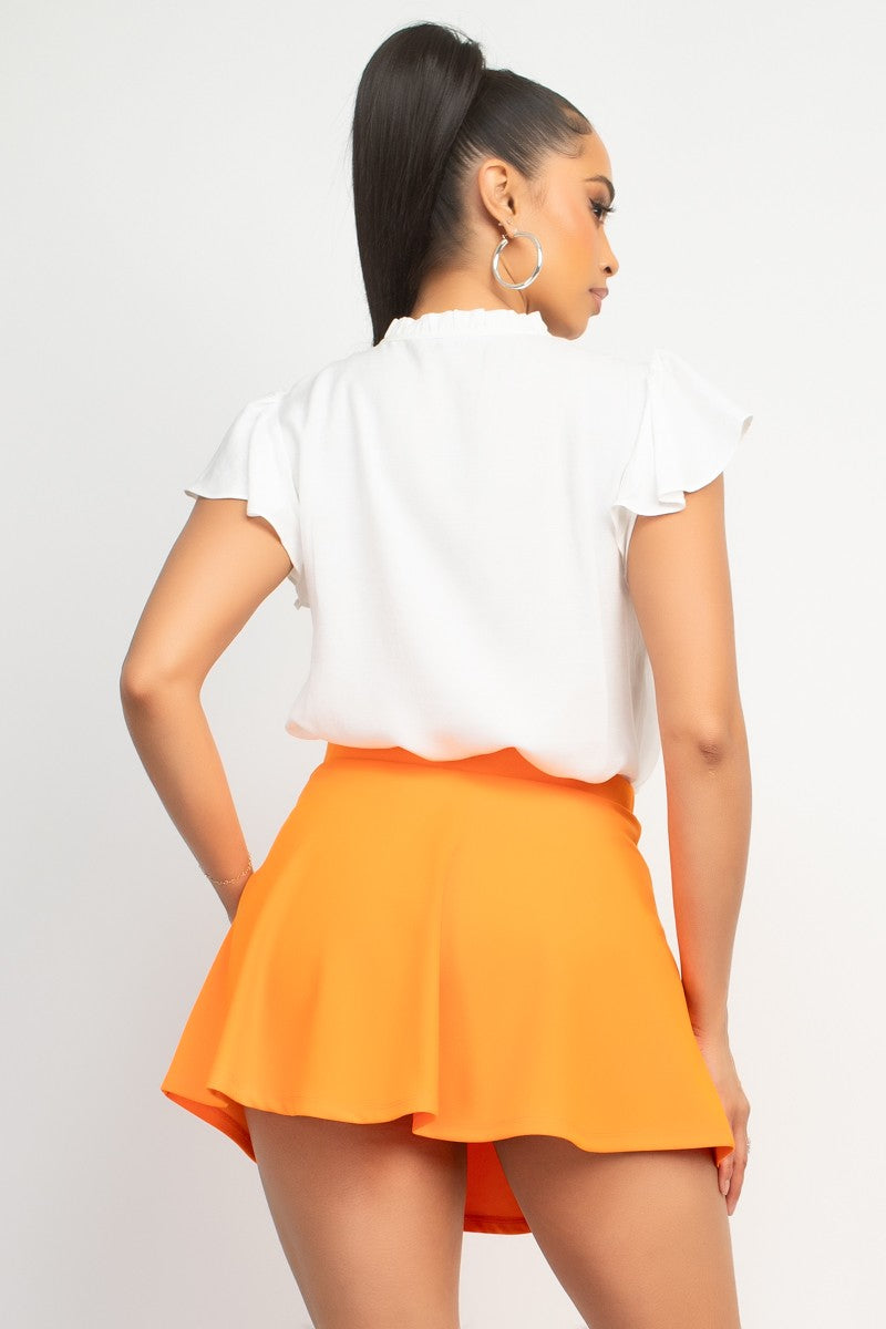 Mock Neck Lace Tie Top