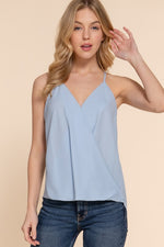 V-Neck Surplice Woven Cami Top