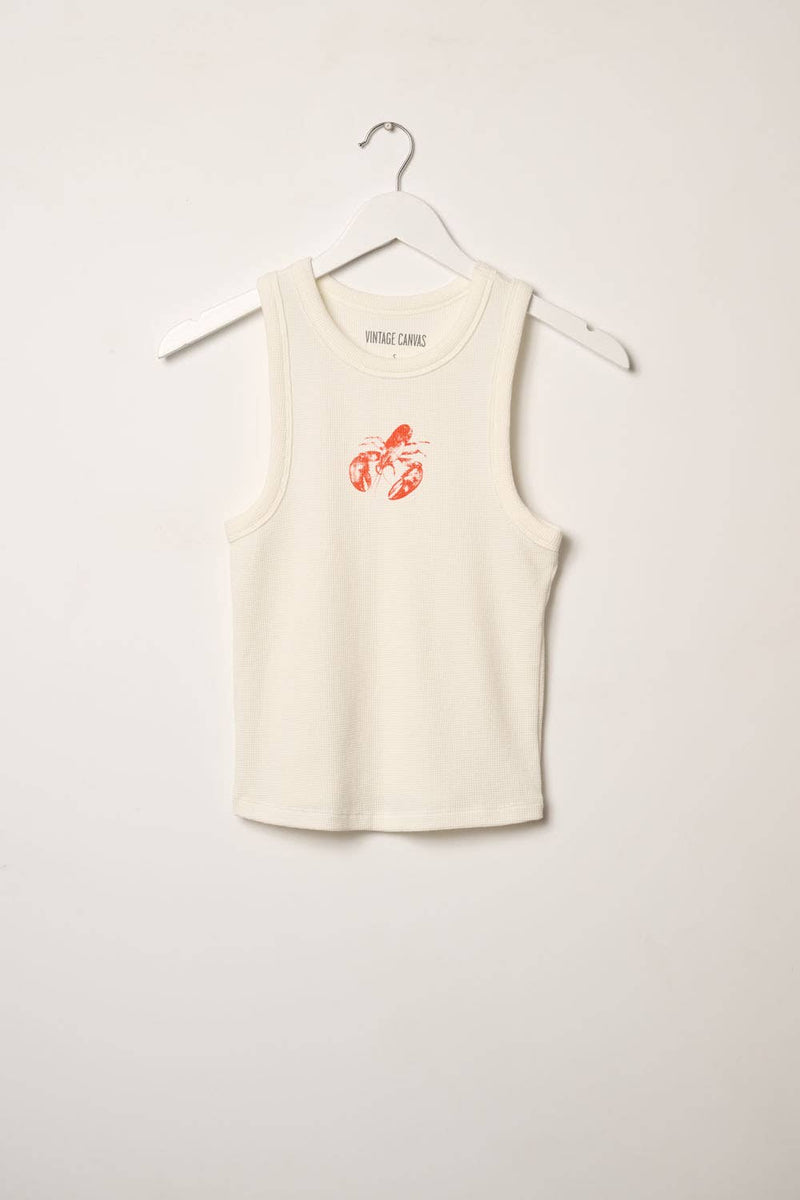 Lobster Vintage-Wash Graphic Racerback Tank Top