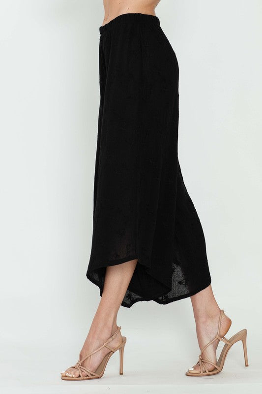 Bohemian Wide Leg Cropped Pants