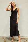 Twist and Shout Cord Strap Maxi Dress - Black