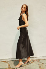 Twist and Shout Cord Strap Maxi Dress - Black