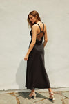 Twist and Shout Cord Strap Maxi Dress - Black