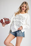 New York Print Long Sleeve Pullover Top