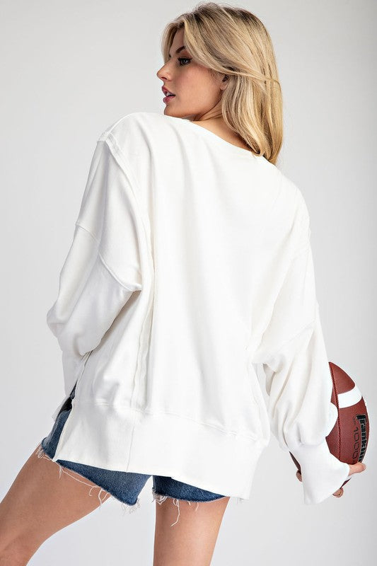 New York Print Long Sleeve Pullover Top