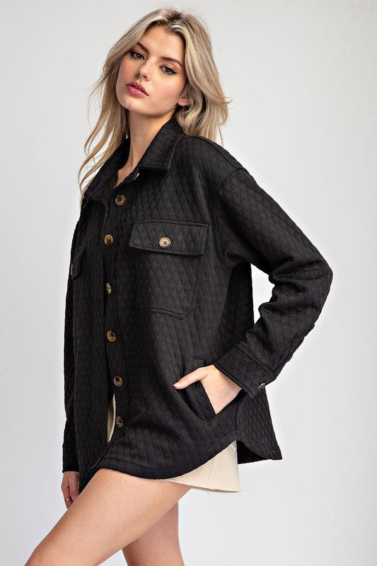 Textured Button Down Jacket