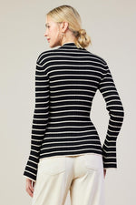 Striped Long Sleeve Knit Top