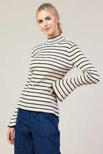 Striped Long Sleeve Knit Top