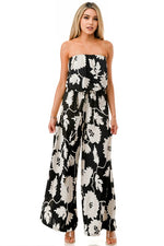 Ariella Tube Wide Leg Jumpsuit w/ Belt - Navy