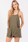 Cotton Cami Mini Dress w/ Romper Lining