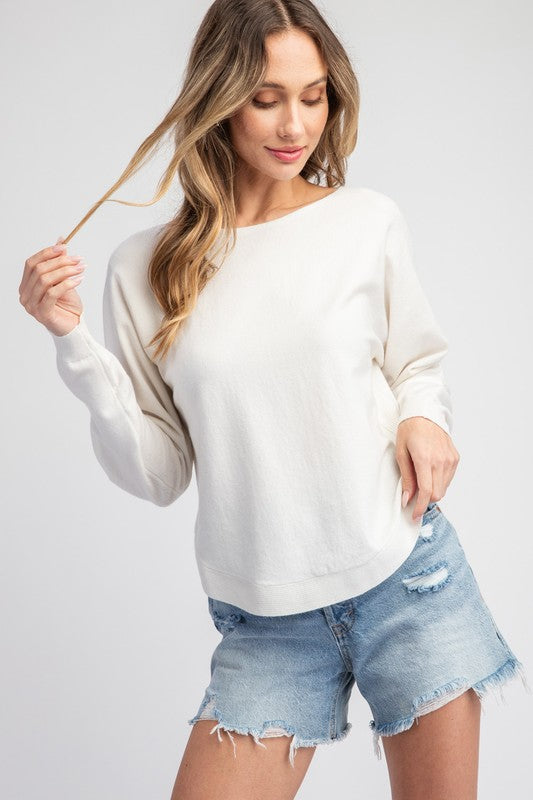 Solid Long Sleeve Sweater Top