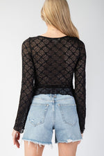 Ribbon Tie Lace Top