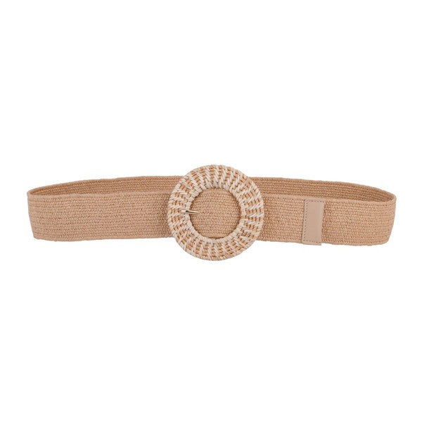 Stretch Belt w/ Woven Circle Buckle